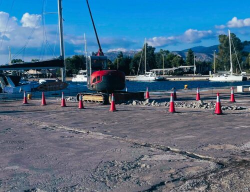Ξεκίνησαν οι εργασίες για την τοποθέτηση pillars στο λιμάνι Μεσολογγίου