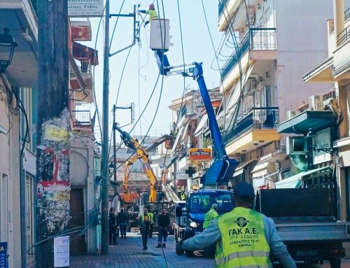 Μεσολόγγι: Υπογειοποίηση δικτύου ηλεκτροφωτισμού στην οδό Θυσίας – Προσωρινά χωρίς δημοτικό φωτισμό ο δρόμος