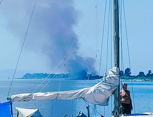 Πυρκαγιά στην Τουρλίδα Μεσολογγίου – Ορατοί οι καπνοί από το λιμάνι της πόλης
